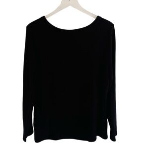 Chicos Jeweled Sleeve  Black Women's  Long Sleeve Top